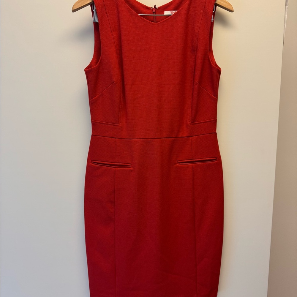 Tailored Red Sleeveless Dress - Perfect for a work event!